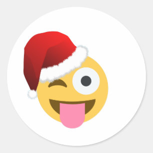 Adesivo natal santa claus winking emoji