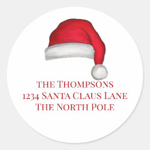 Adesivo Natal Santa Hat Whimsical Return Endereço