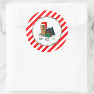 Adesivo Natal Santa Hat Yorkshire Terrier Yorkie Cute
