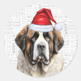 Adesivo Natal São Bernardo Cão e Arte Woof Natal