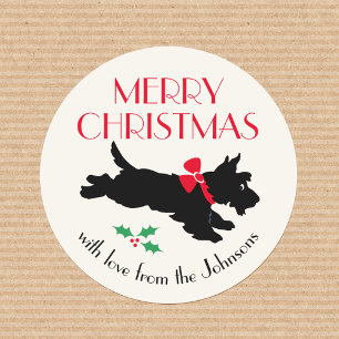 Adesivo Natal - Scottish Terrier Custom Red
