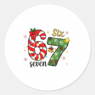 Adesivo Natal Seis Sete Divertido Tendência 6 7 Meme Viral