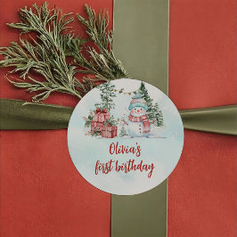 Adesivo Natal Snowman Primeiro Aniversário