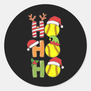 Adesivo Natal Softball Ho Ho Ho Softball Xmas Me Esportes