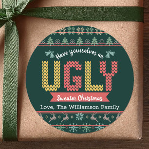 Adesivo Natal Suave, Nórdico Hunter Green Knit Cl