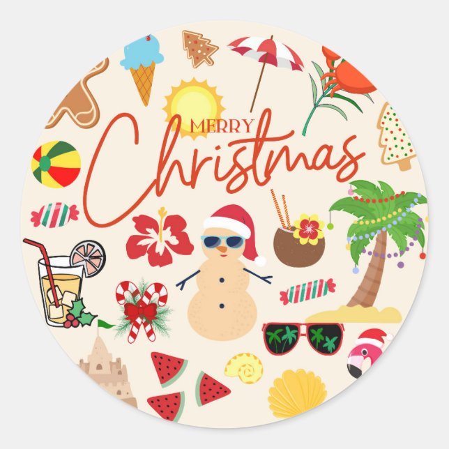 Adesivo Natal tropical (Frente)
