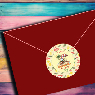 Adesivo Natal Tropical Beach e Papais noeis na Festa de ju