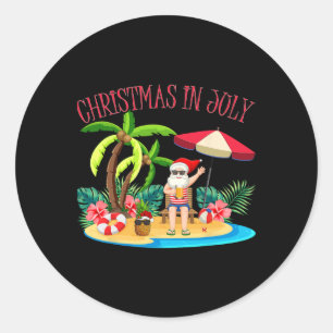 Adesivo Natal Tropical Havaiano de Verão do Papai Noel em 