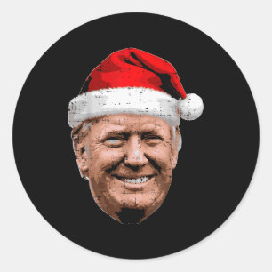 Adesivo Natal Trump Face Papai Noel Engraçado Xmas Meme Ho