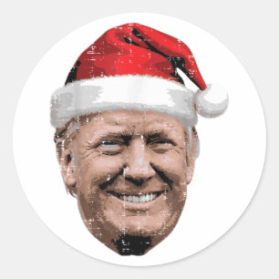 Adesivo Natal Trump Rosto Papai Noel Meme Engraçado do Nat