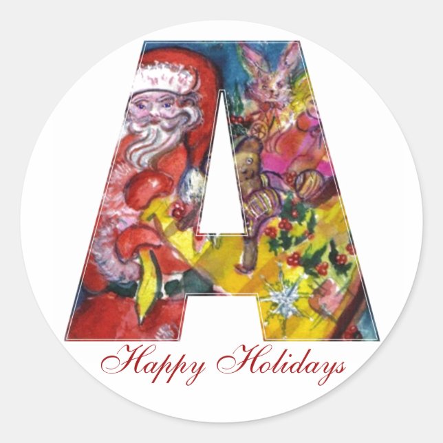 ADESIVO NATAL UMA CARTA/PAPAIS NOEIS COM MONOGRAMA DE PRES (Frente)