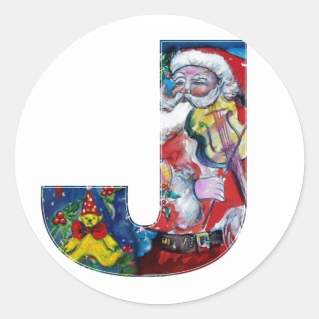 ADESIVO NATAL UMA CARTA/PAPAIS NOEIS COM MONOGRAMA DE VIOL (Frente)