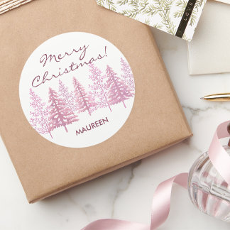 Adesivo Natal Única das Árvores Flores Rosa