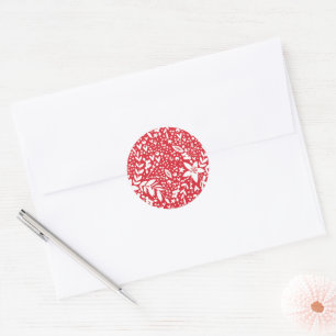 Adesivo NATAL VERMELHO E BRANCO Presente Floral