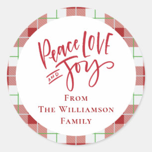 Adesivo Natal Vermelho Paz Amor Alegria Família Moderna