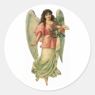 Adesivo Natal vintage, anjo antigo do Victorian