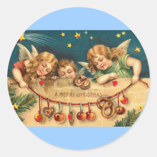 Adesivo Natal vintage - crianças do anjo