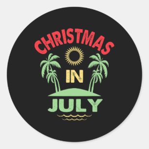 Adesivo Natal Vintage Em Julho Festa de Verão na Praia par