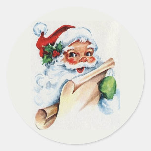 Adesivo Natal vintage Papai Noel com design de letra