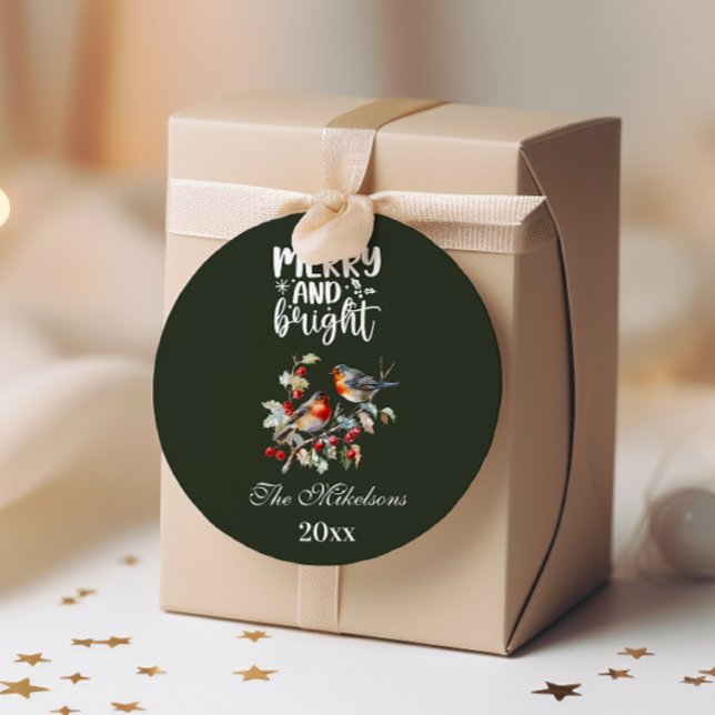 Adesivo Natal Vintage Robin Alegre e Brilhante (Criador carregado)