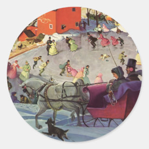 Adesivo Natal vintage, trenó do amor e romance