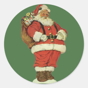 Adesivo Natal vintage, Victorian Papai Noel com brinquedos