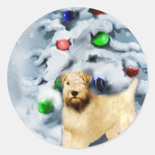 Adesivo Natal Wheaten brandamente revestido de Terrier