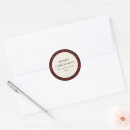 Adesivo Natal Xadrez Vermelho Clássico Minimalista