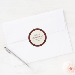 Adesivo Natal Xadrez Vermelho Clássico Minimalista