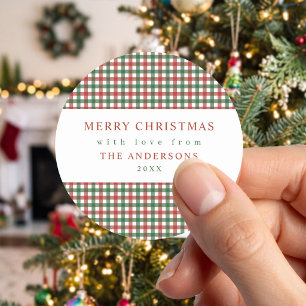Adesivo Natal Xadrez Vermelho e Verde