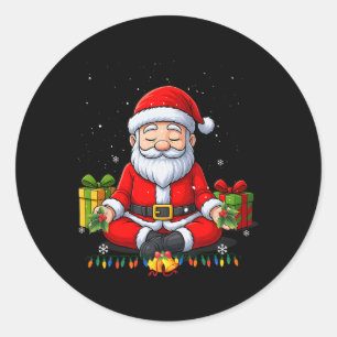 Adesivo Natal Yoga Pose de Papai Noel Natal Engraçado Aman