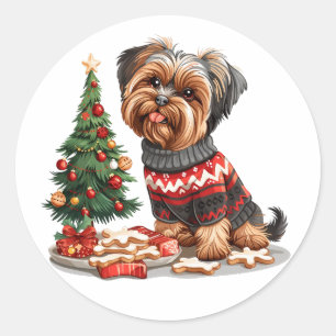 Adesivo Natal Yorkshire Terrier Dogs