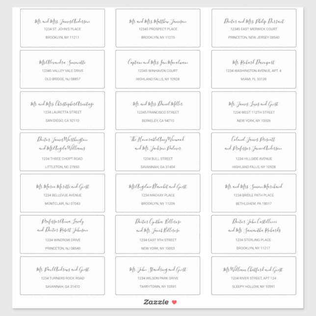 Adesivo Natasha Simple Black White Address Labels (Folha)