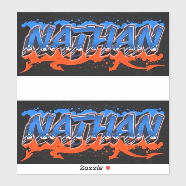 Adesivo Nathan Vorname Name Graffiti Aufkleber Sticker (Folha)