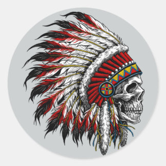 Adesivo Native American Skull Sticker