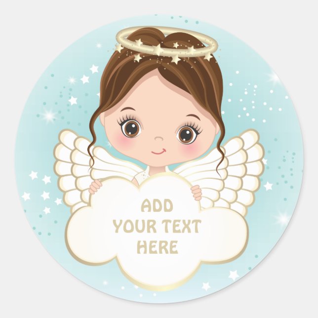 Adesivo Natividade Cute Angel Segurando Cloud Sticker (Frente)