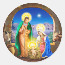 Adesivo Natividade de Jesus com Josef e Mary, vacas, donky