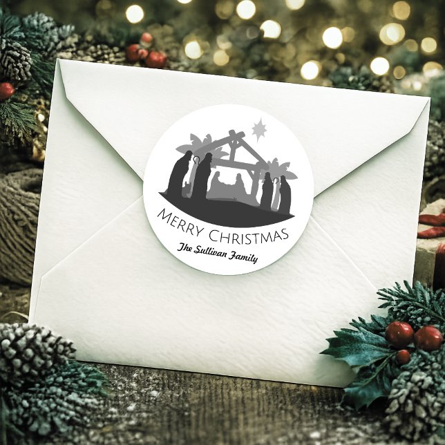Adesivo Natividade de Natal Simples Personalizada (Criador carregado)