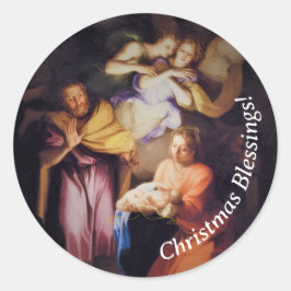 Adesivo Natividade de Natal Vintage Personalizável
