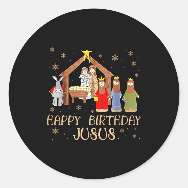 Adesivo Nativity Happy Birthday Jesus Christmas Nativity C (Frente)