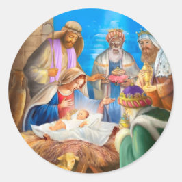 Adesivo Nativity of Jesus x-mas image for christmas cards