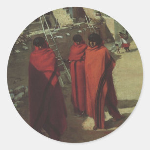 Adesivo Nativo americano do vintage, povoado indígeno do