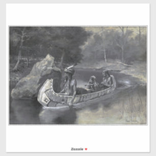 Adesivo Nativo americano: História de Hiawatha Guerreiro &