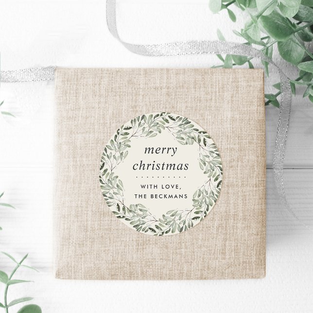 Adesivo Naturalmente Joyful | Verde | Natal personalizado (Criador carregado)