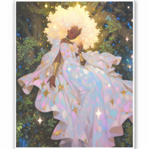 Adesivo Nature Goddese African American Fantasy Art
