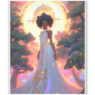 Adesivo Nature Goddese African American Fantasy Art