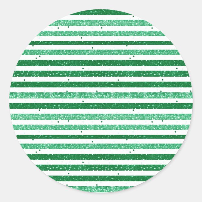 Adesivo Nature Green White Horizontal Glitter Stripes (Frente)