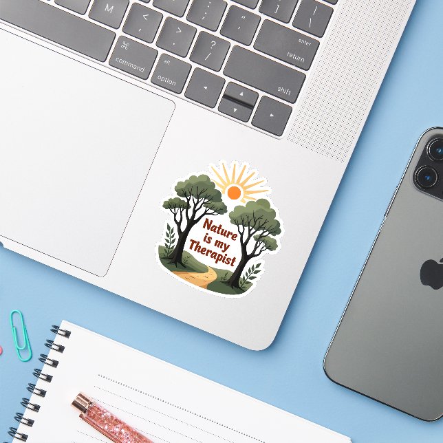 Adesivo Nature is my therapist - Wanderlust Sticker (Notebook com iPhone)