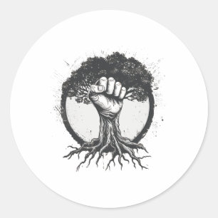 Adesivo Nature Lover Ambiental Fist Tree Roots Eart