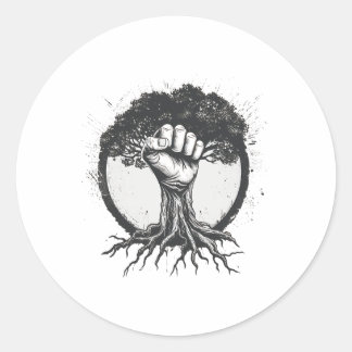 Adesivo Nature Lover Ambiental Fist Tree Roots Eart